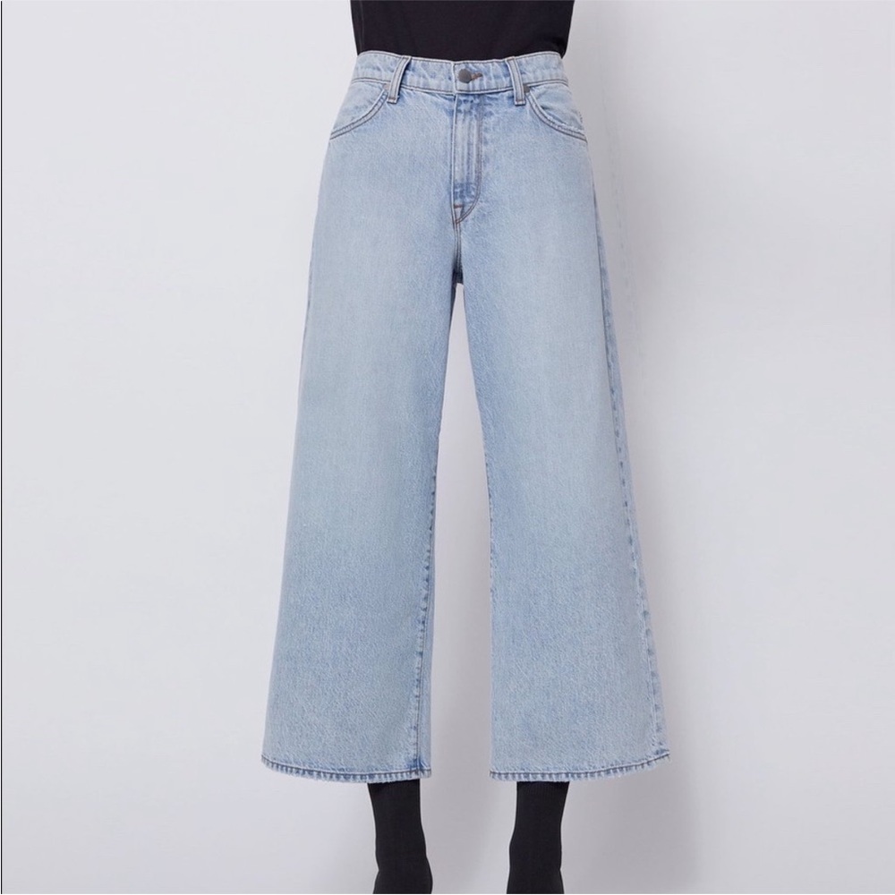 BLDWN Baldwin Women’s size 25 Light Wash Cropped Wide Leg Jeans